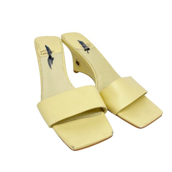 Jeffrey Campbell Women's Yellow Square Toe Mule Heels Size 7 - Picture 1 of 15